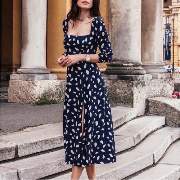 NWOT Reformation Sigmund Dress in Sold Out Splatter Print - Picture 4 of 14